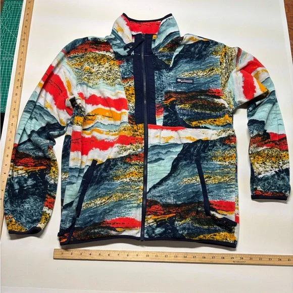 Columbia Men's Back Bowl Zip Through Fleece "Icy Morn Hyper" men’s size Large - Picture 1 of 4